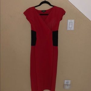 Red cinched waist dress from Chiara Boni